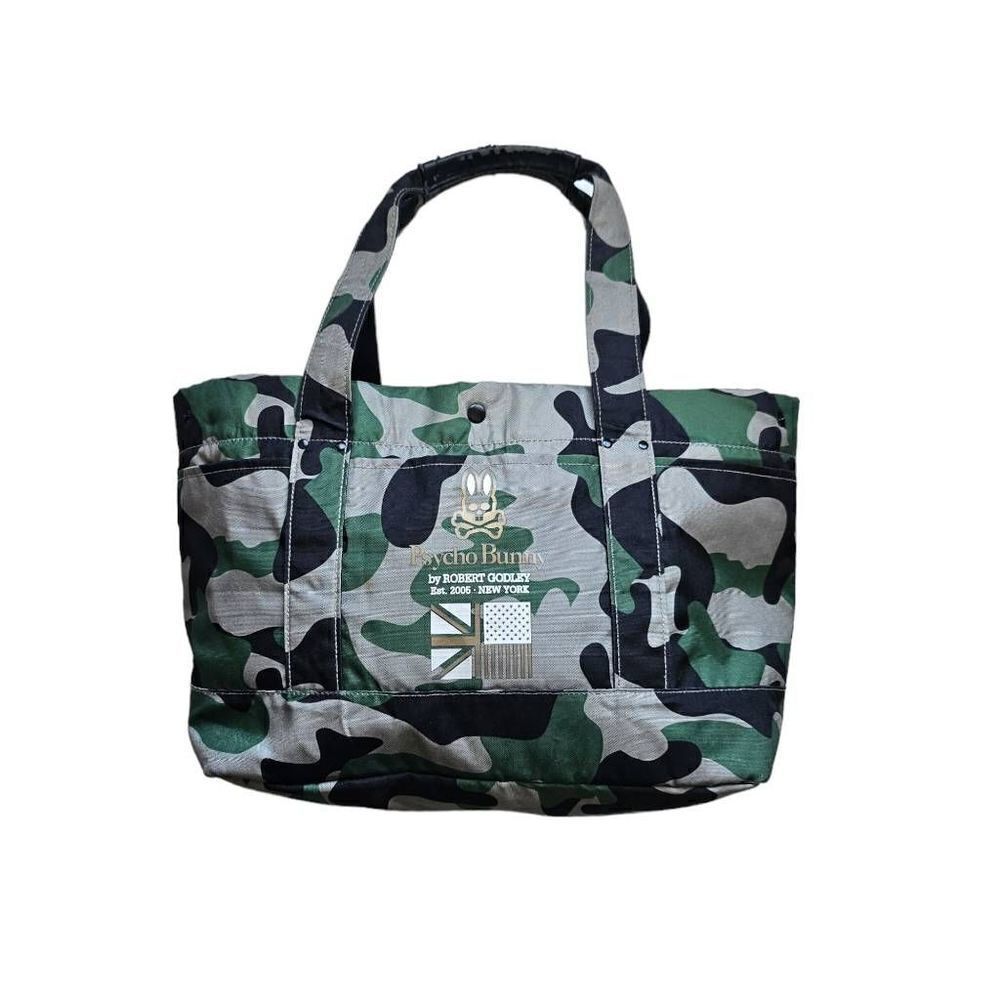 Psycho Bunny Camouflage Tote Bag in Green, Black, Gray